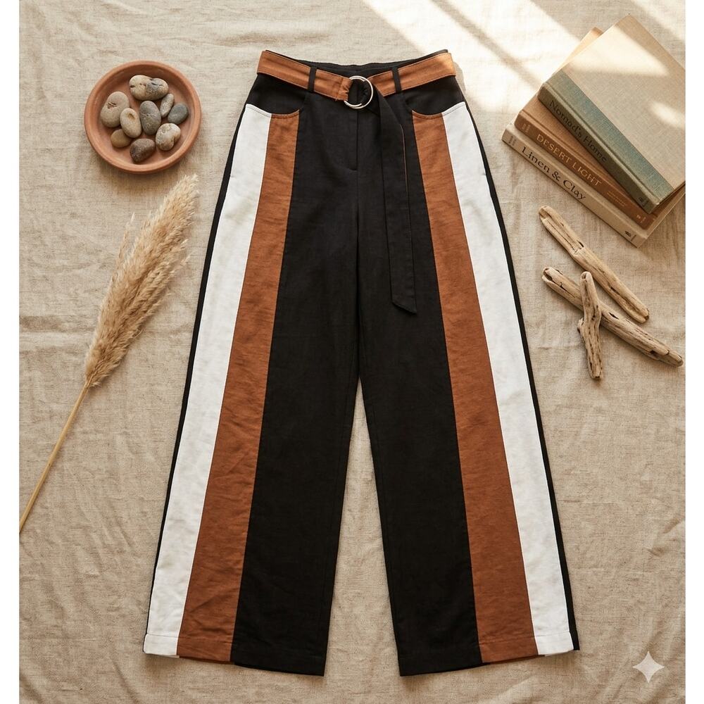Nasty Gal The Stripe As Rain Wide Leg Pants - Size 4 - EUC